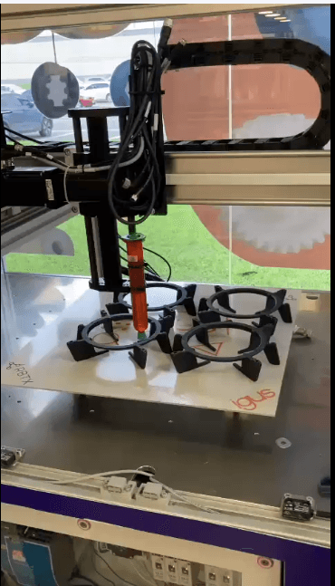 Teste de aplicação de cola em fogões