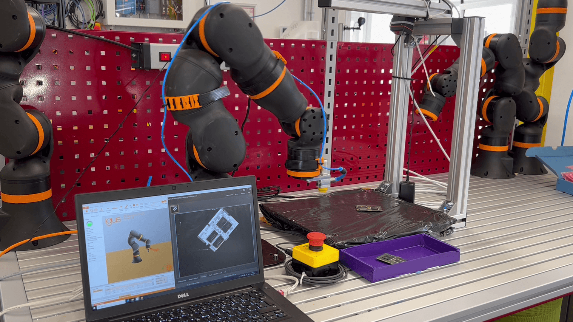 Manuseio de materiais baseado em visão com um cobot da igus