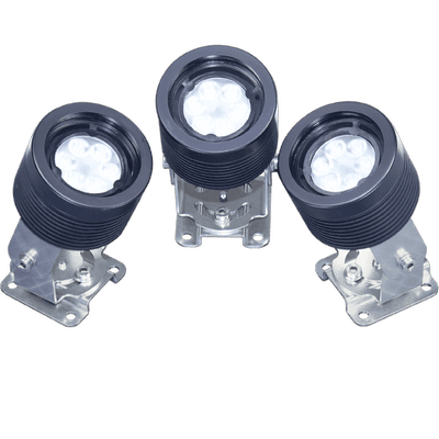 Semi-circle LED Machine luminaire SPOTLED II surface-mounted, 25° optics for flat light