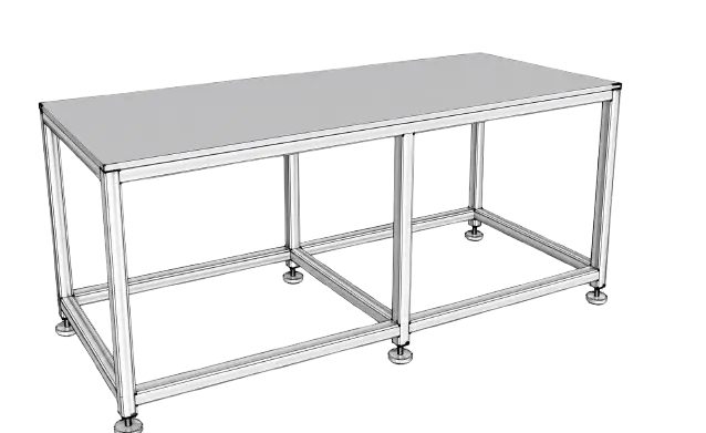 Estação de trabalho para Cobot | 2 M | Perfil de alumínio 40x40 | MDF 18 MM